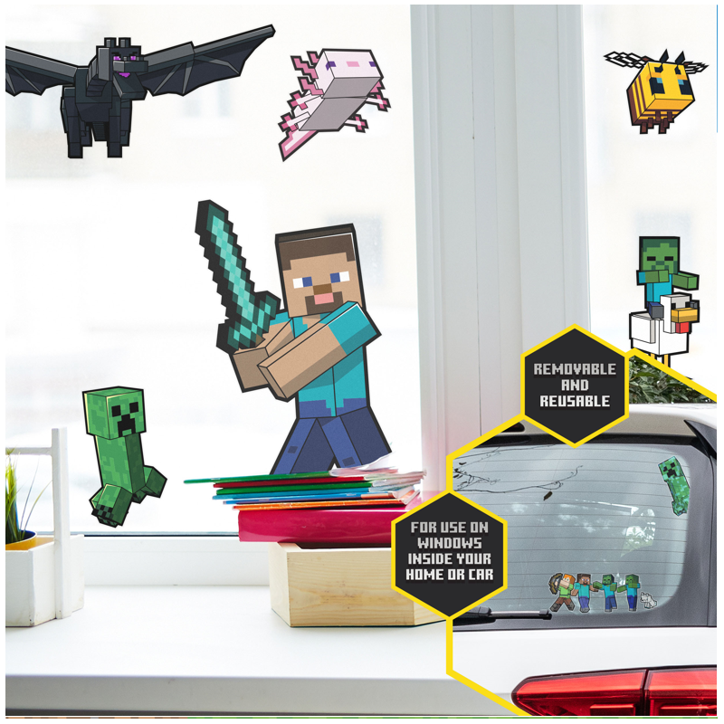 Autocollants pour fenêtre Minecraft Cling Decals