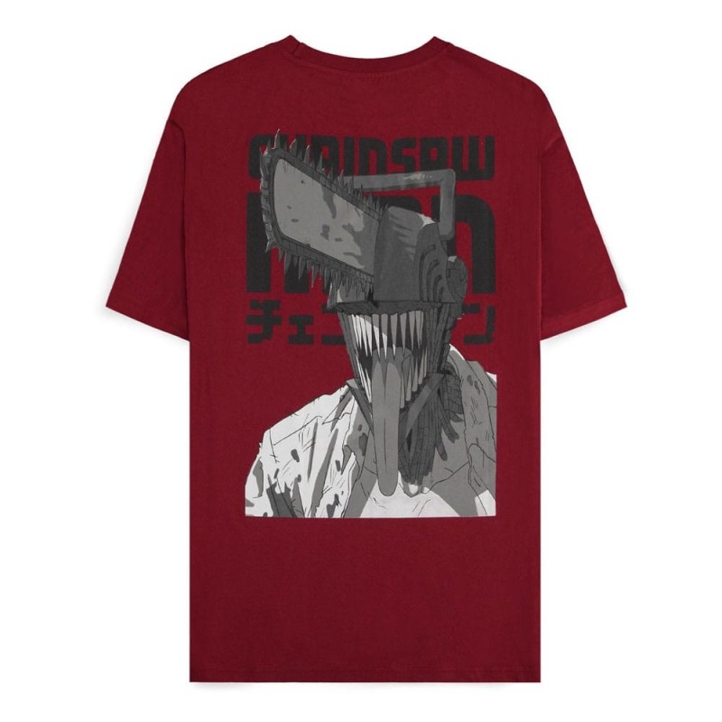 T-Shirt Chainsaw Man Smile Bordeaux