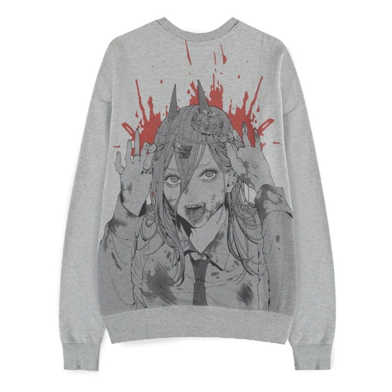 Chainsaw Man Sweater Power Grey Melange Chainsaw Man Sweater Power Grey Melange