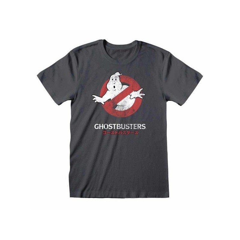 T-shirt anthracite SOS Fantômes Ghostbusters – Japanese Text Logo