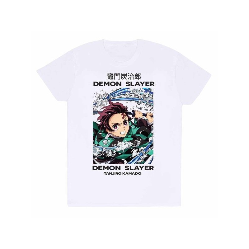 T-shirt blanc Tanjiro Tourbillon Whirlpool Demon Slayer