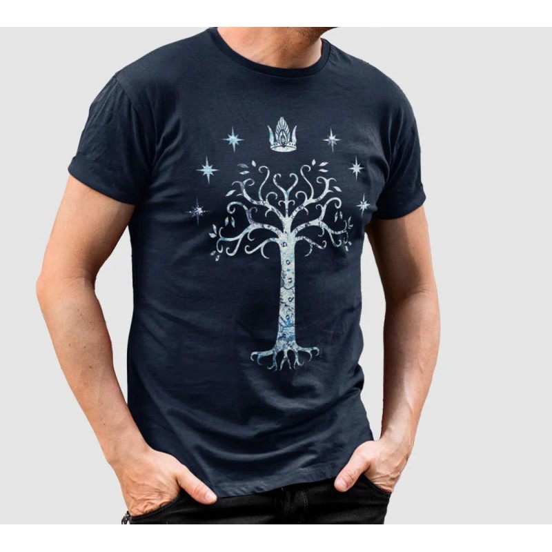 T-shirt bleu Le Seigneur des Anneaux - Arbre blanc du Gondor